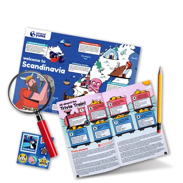 Universal Yums booklet with cultural trivia and games