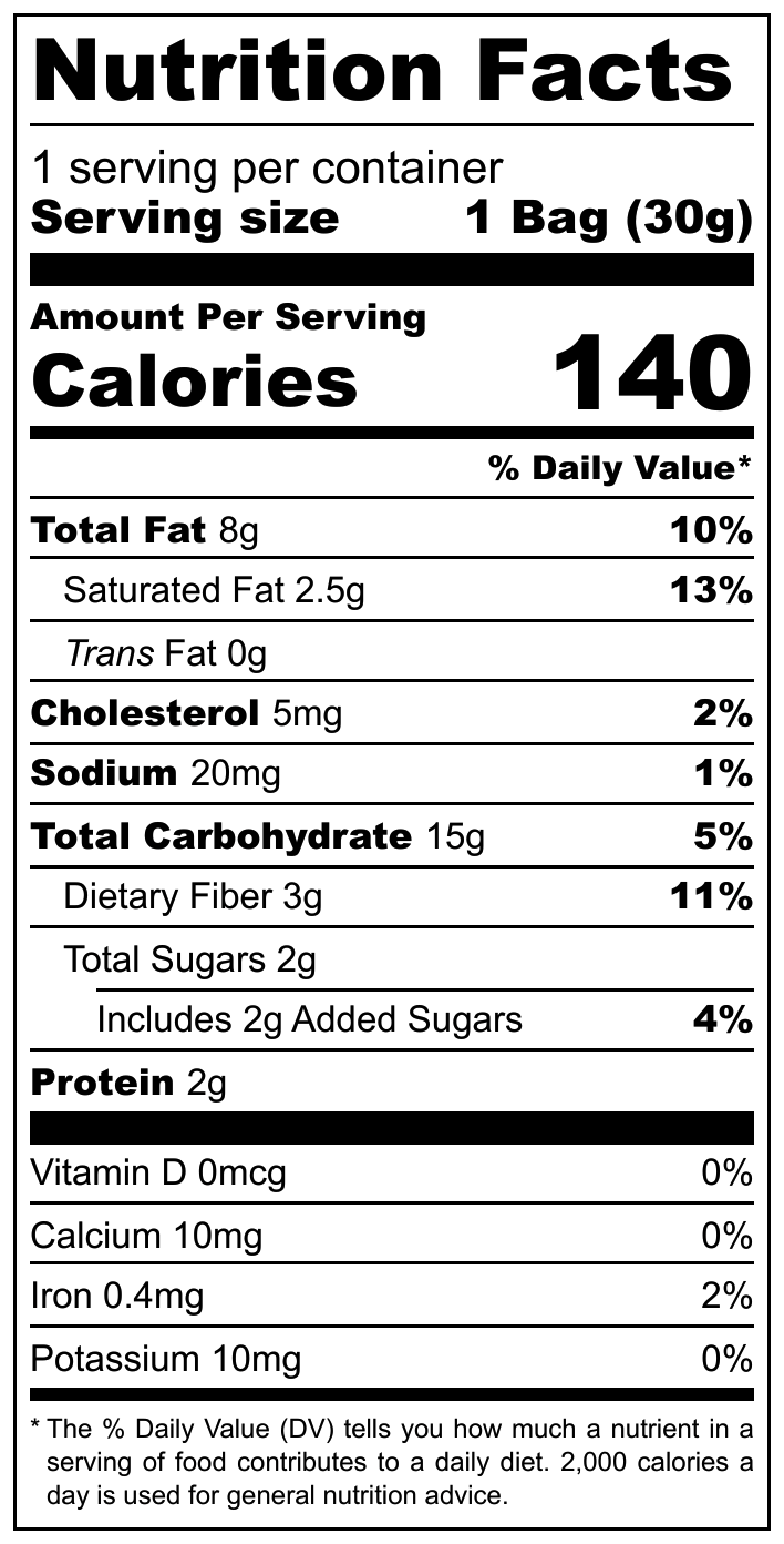 Poplay Gourmet Popcorn Caramel & Pistachio nutritional label