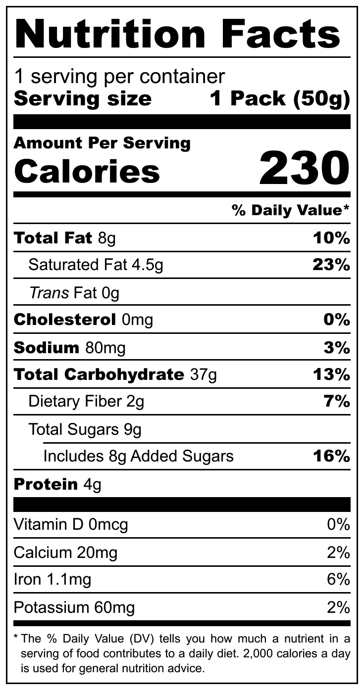 Nuvita Mango Cream Cookies nutritional label