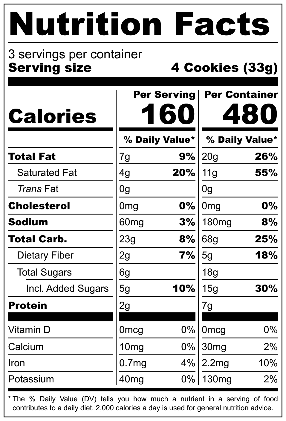 Nuvita Cookies Cashewnuts nutritional label