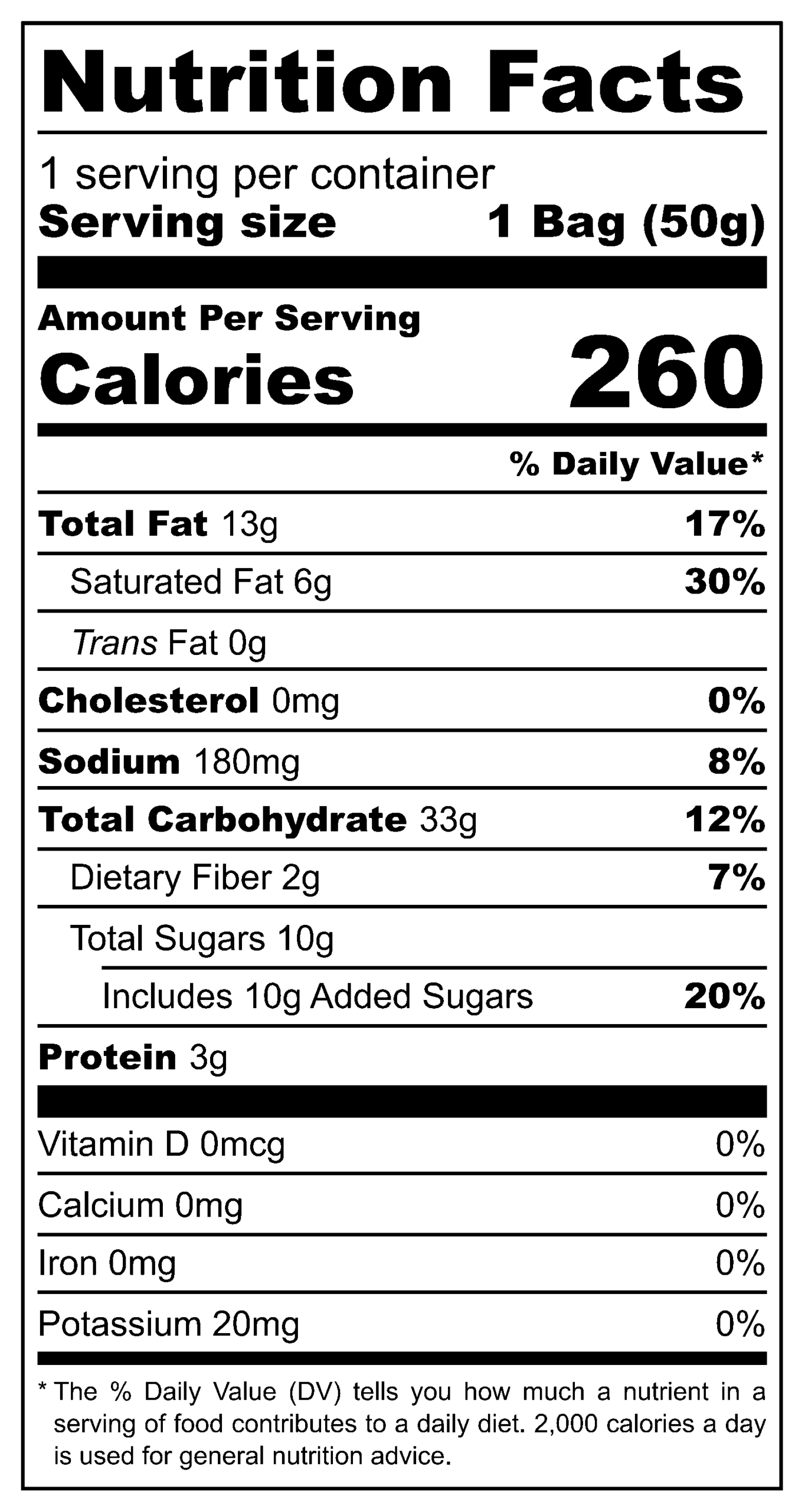 Cosmos Tteokbokki Snack nutritional label