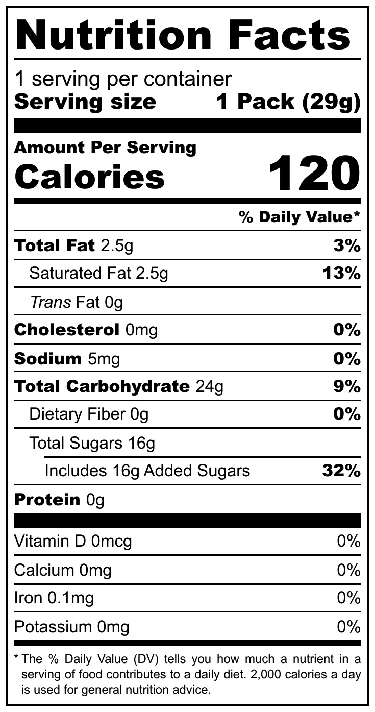 Crown Saekom Dalcom Blueberry Soda nutritional label
