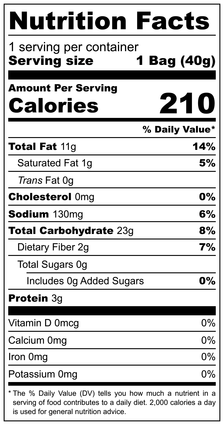 Vintage Potatoes Tartufo E Sale Marino nutritional label