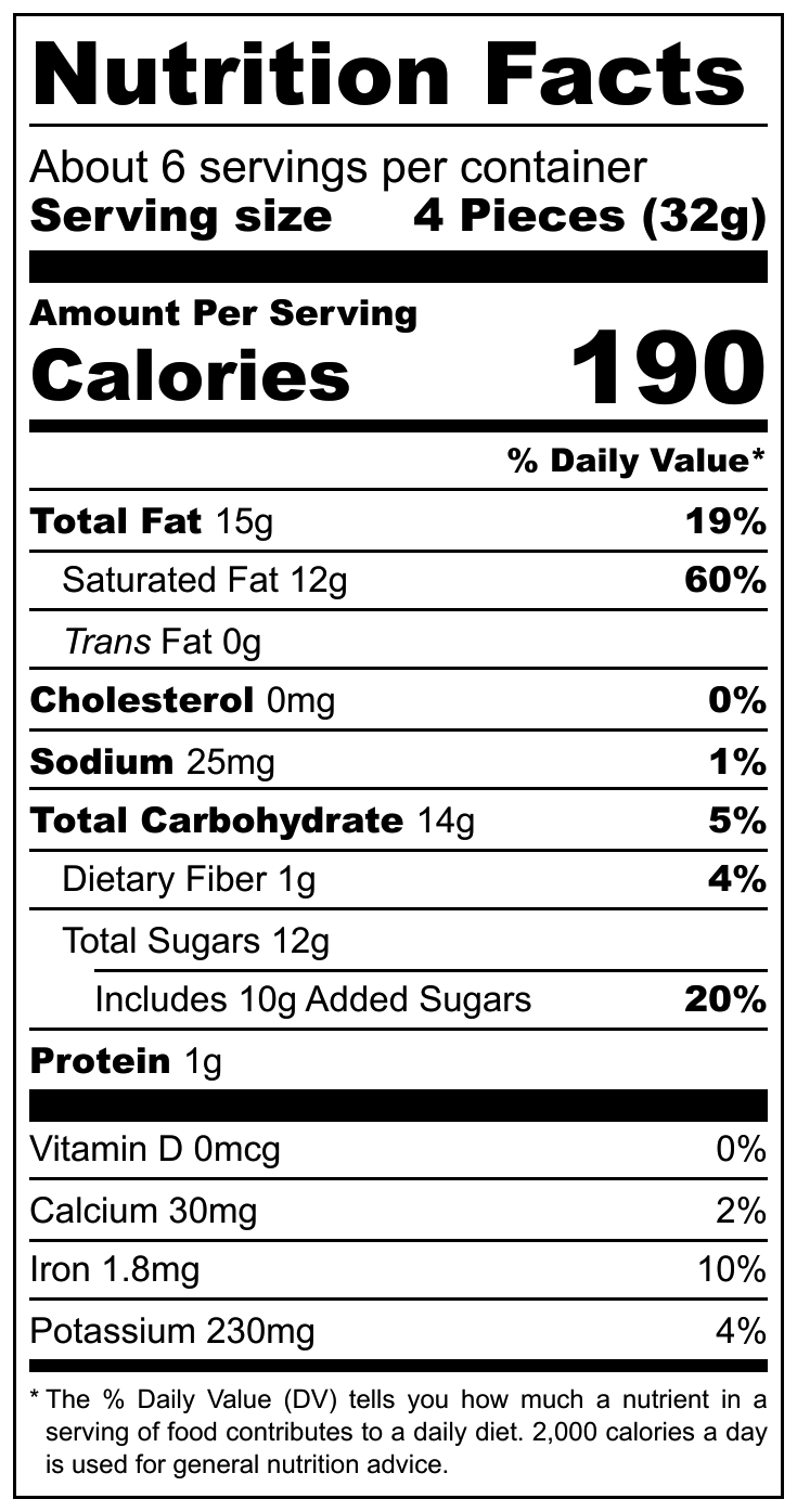 The Belgian Truffes Fantaisie Café nutritional label