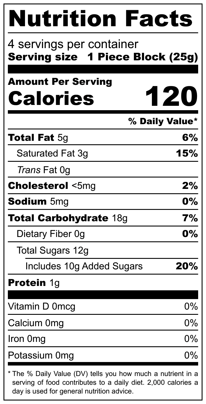 Rehmat-e-Shereen Soan Papdi nutritional label
