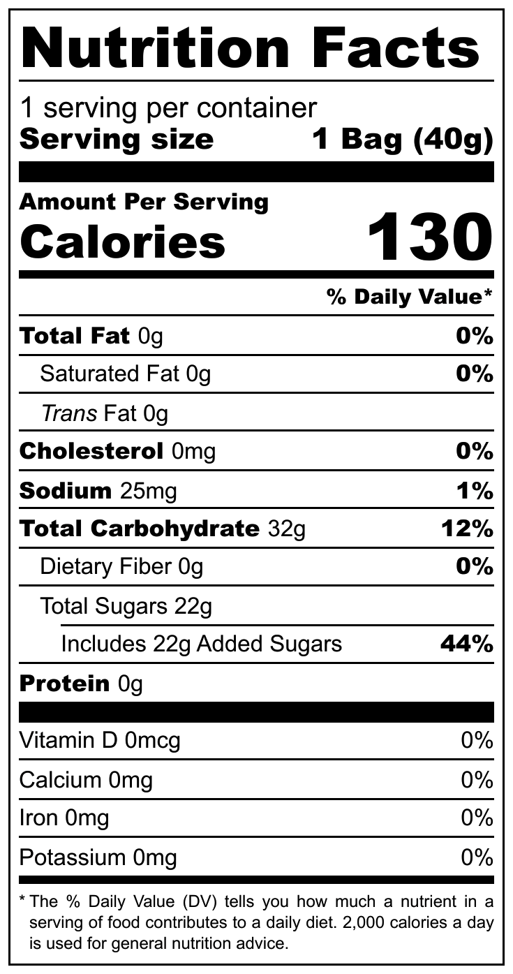 Van Slooten Licorice Animals nutritional label