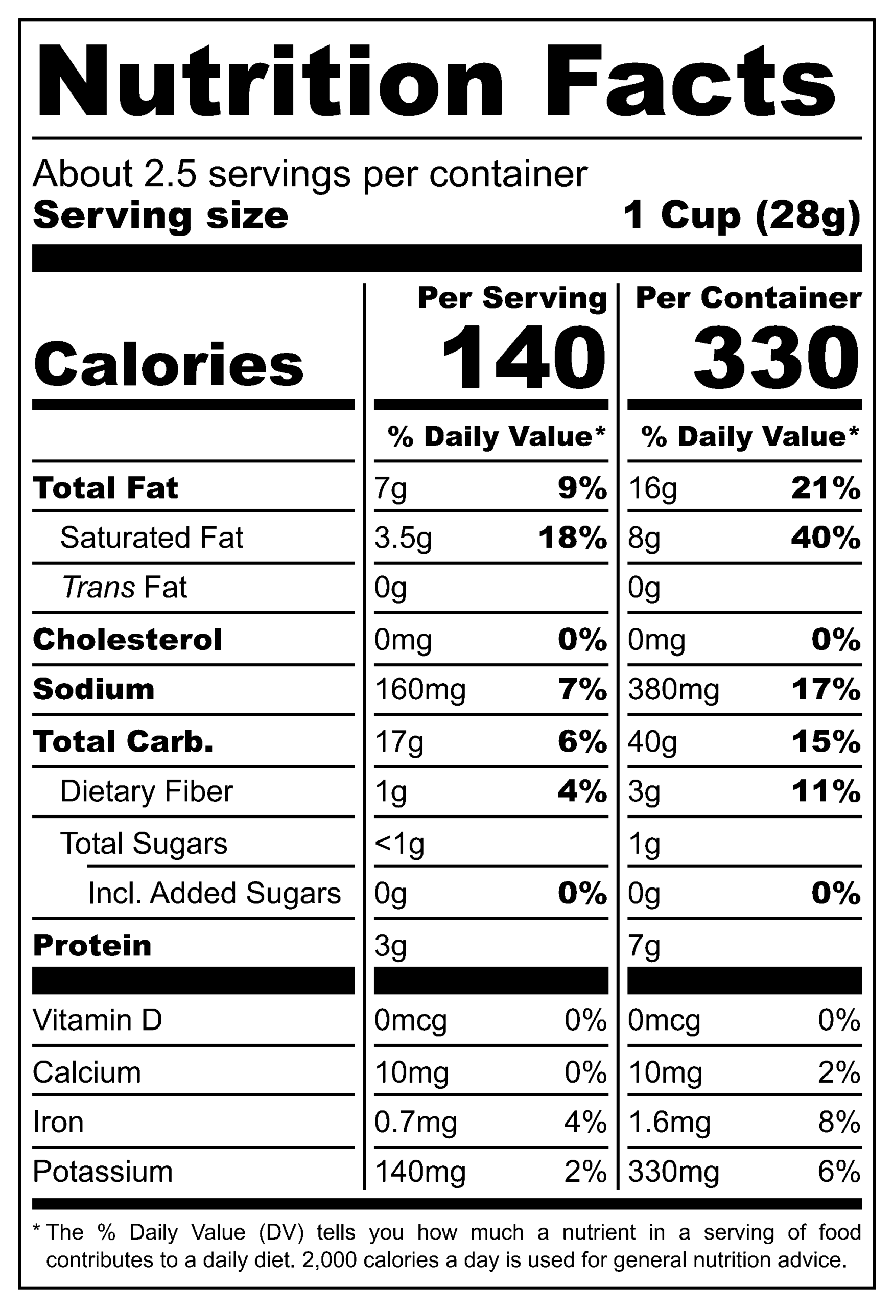 Koloko Crispy Pea Snacks nutritional label