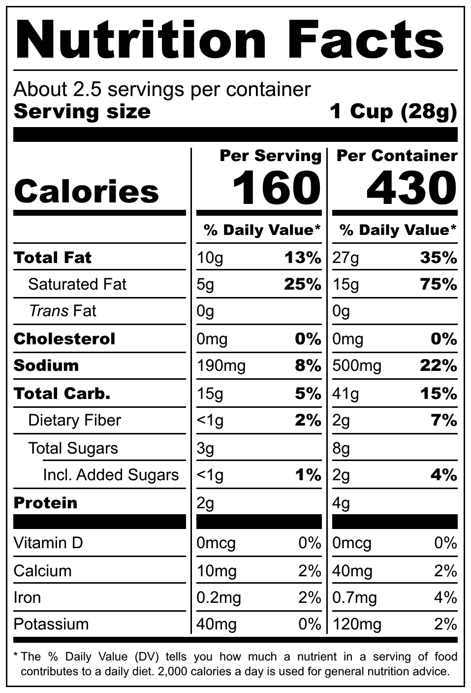 Chiki Twist Flaming Hot nutritional label