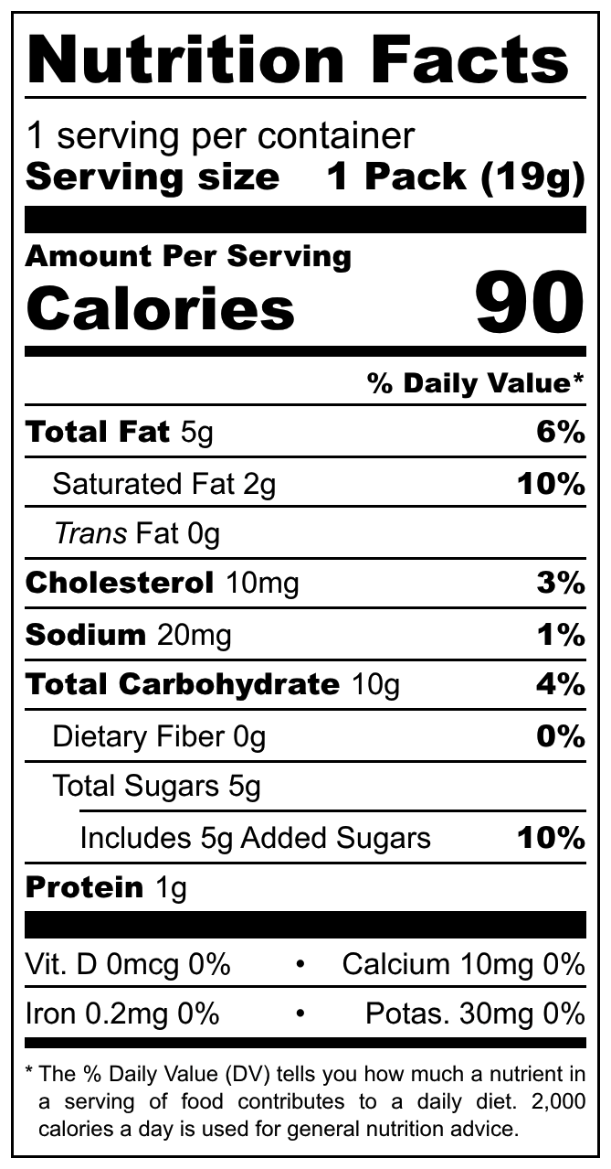 La Conditoria Mini Bundner Chocotortli nutritional label