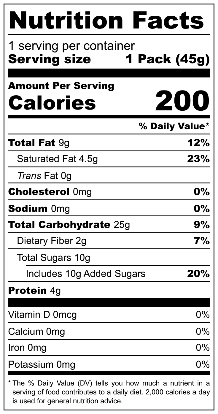 Emco Oat Flakes Flapjack nutritional label