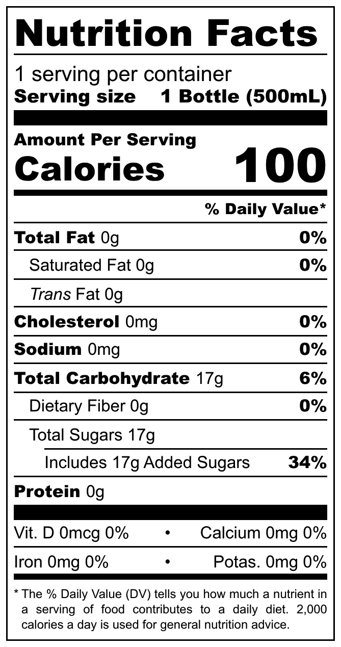 Hortex Jablko Rabarbar nutritional label