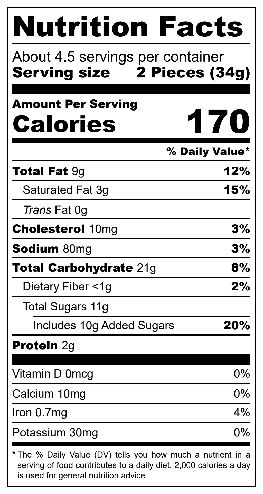 Biskota Gemista Me Krema Fountoukiou nutritional label