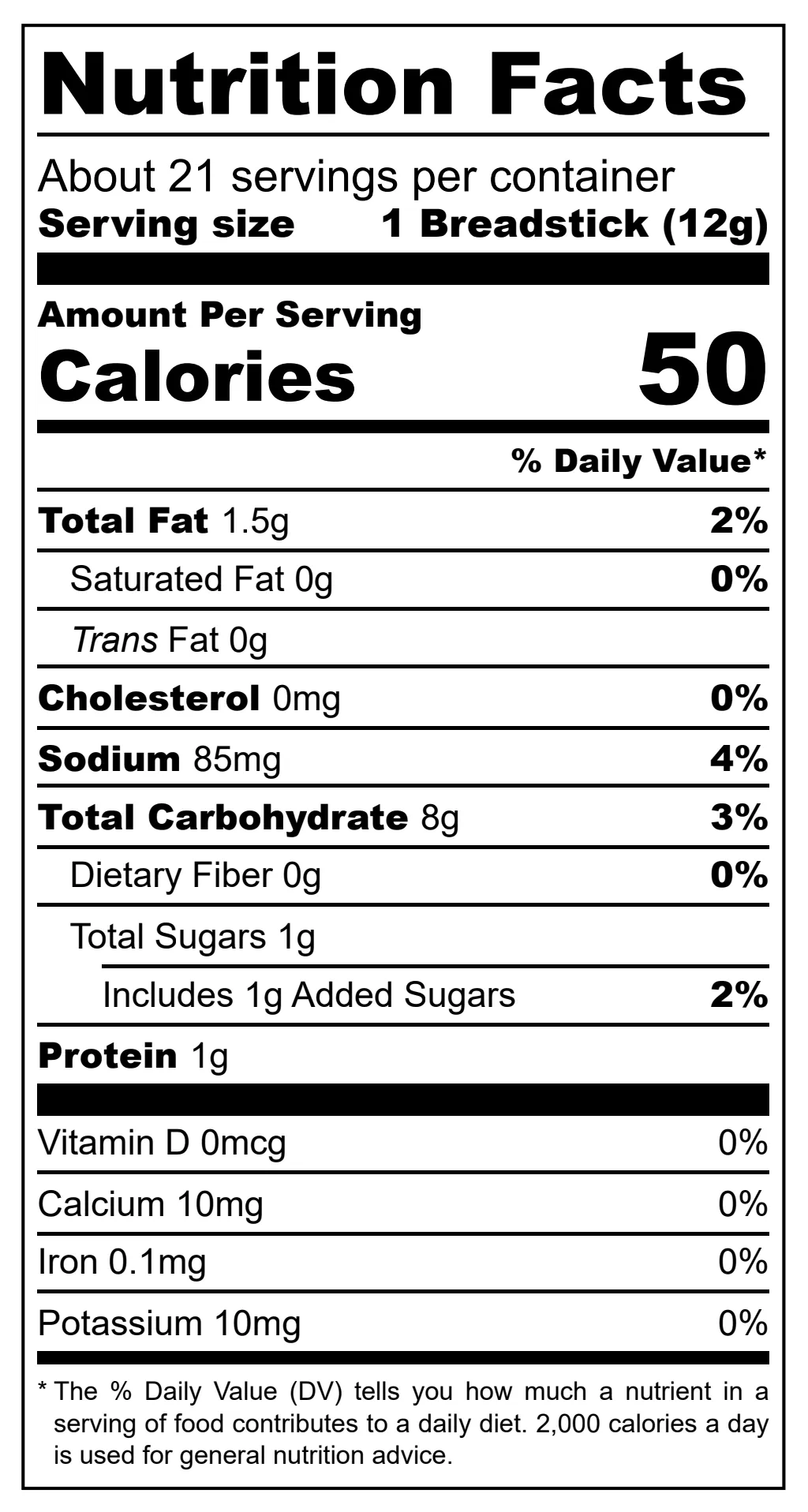 Kritsinia Kalampokiou nutritional label