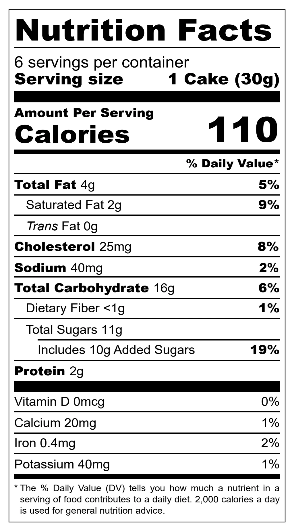 Balconi Chocolate Crème Roll Cake nutritional label