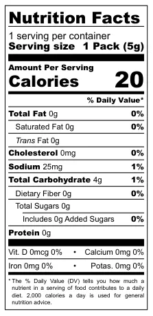 Sakata Beika Rice Crackers nutritional label