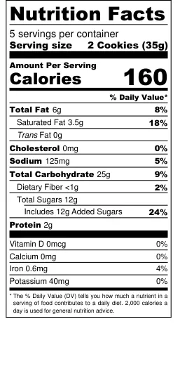 Frosted Cinnamon Stars nutritional label