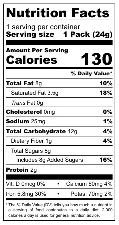 Kahve Dunyasi Gofrik Dark Chocolate Pistachio Wafer nutritional label