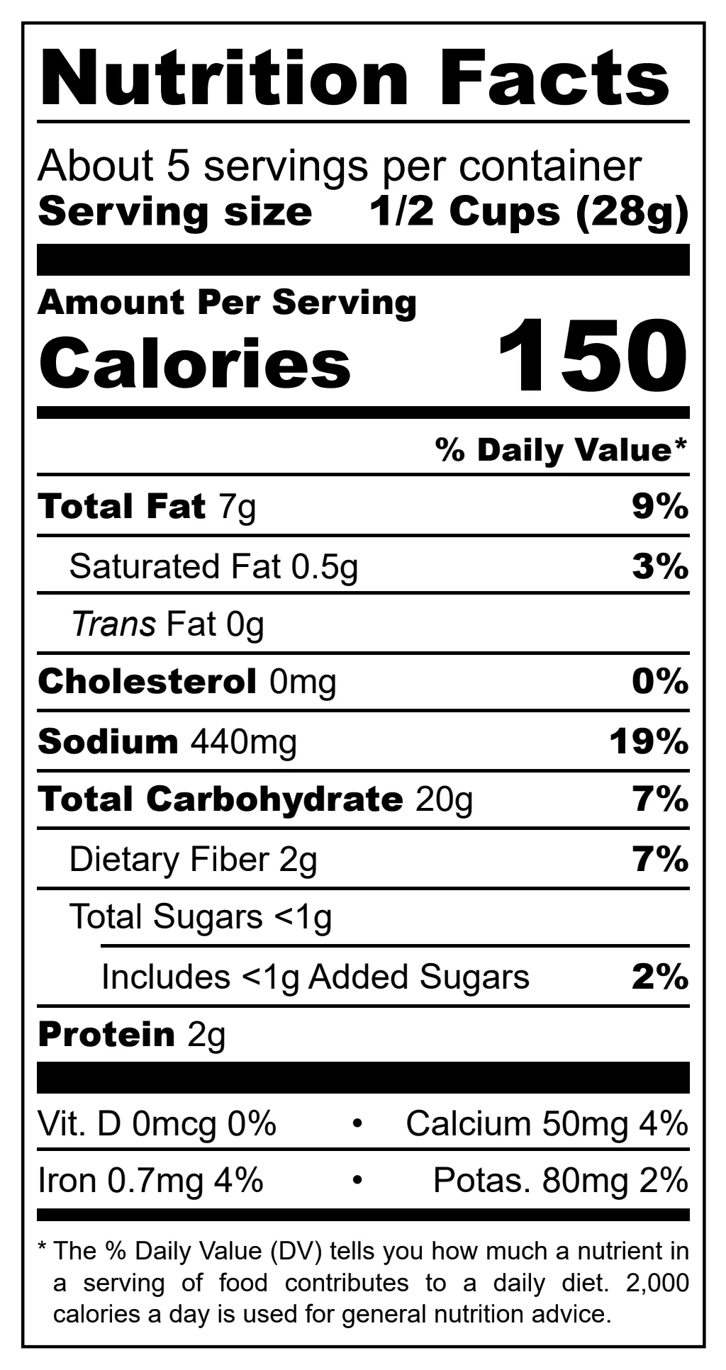 Pepitos Pepechurro nutritional label
