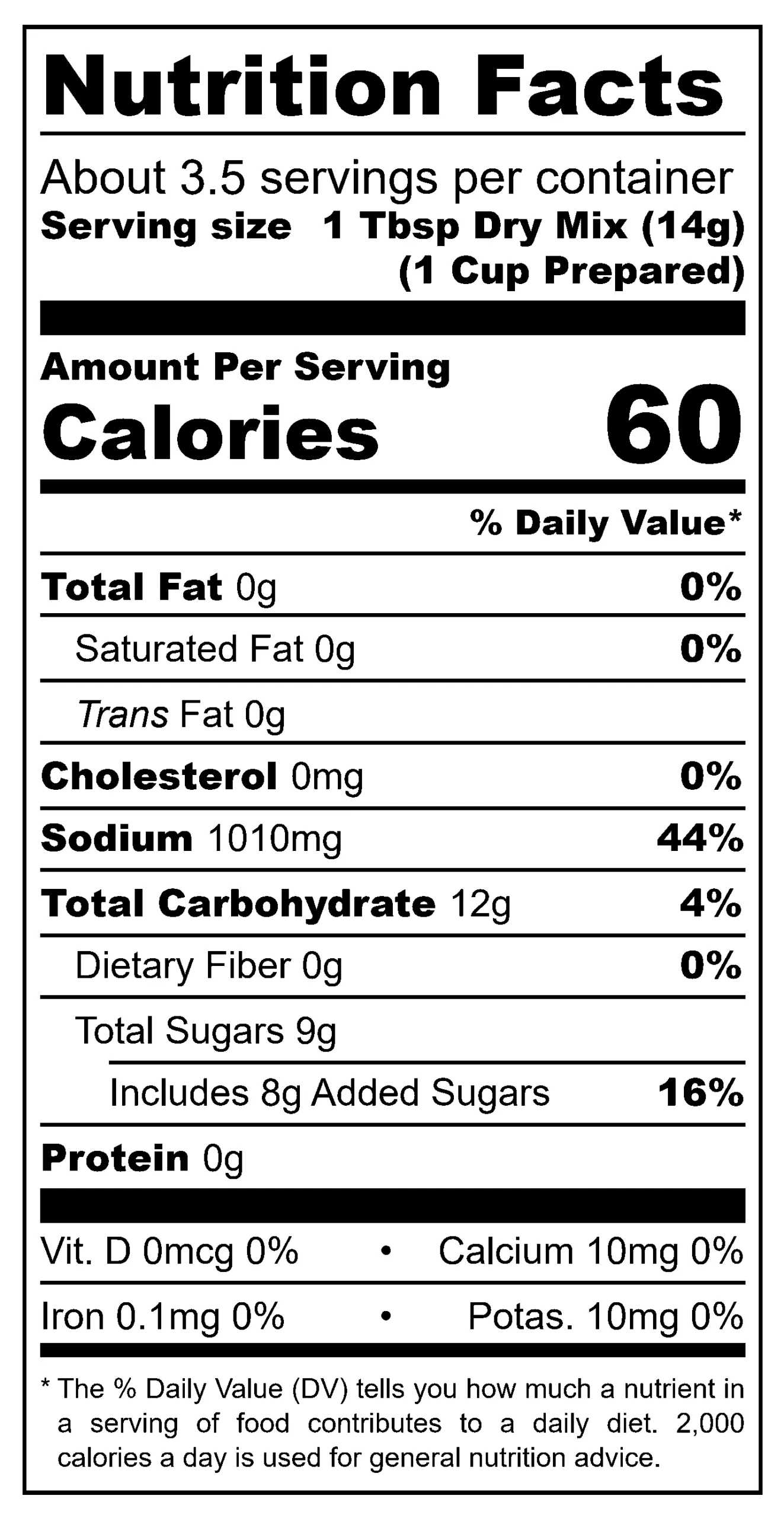Polish Pickling Spice Mix nutritional label